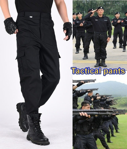 Black Military Cargo Pants, Men's Fashion, Bottoms, Trousers on Carousell